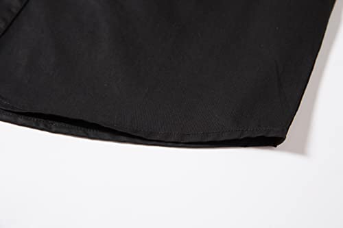 Tronjori Boys Short Sleeve Button Down Casual Woven Shirt Two Pockets(16,Black)
