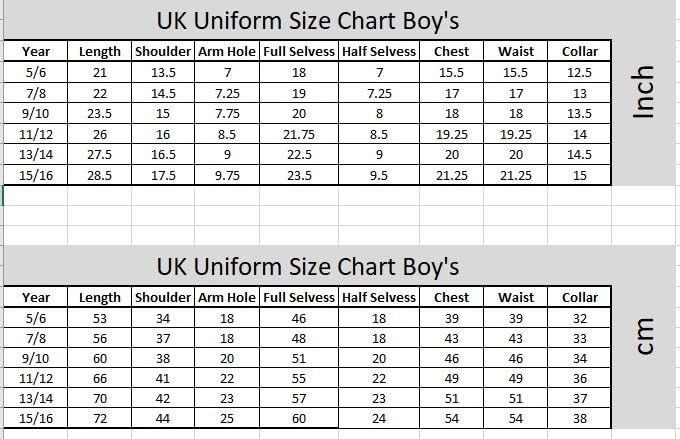 KHIM Boys School Uniform Shirts Full & Half Sleeves White & Sky Blue Age 5 to 16