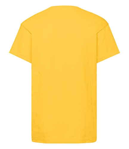 Fruit of the Loom Unisex Kids Original Crew Neck Short Sleeve T-Shirt, Yellow (Sunflower Yellow), 9-11 Years (Manufacturer Size: 140)