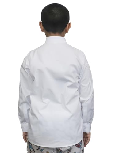 Bahob® 2 Pack Boy's School Uniform Long Sleeve Button Down White School Shirts 3-14 Years (2 Pack White, 13-14 Years)
