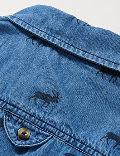 Hatley Boy's Button Down Shirt, Mini Elk, 6 Years
