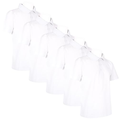 A2Z 4 Kids Girls Boys Polo T Shirts Plain Summer Tank Top & Tees Fashion - PL Polo T Shirt White 5 Pack 7-8