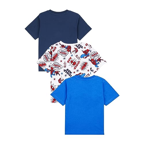 Marvel Spiderman Boys T-Shirts Pack of 3, Spiderman Short Sleeve 3PK Tees for Boys, Official Spiderman Clothing Merchandise (4-5 Years) Multicoloured