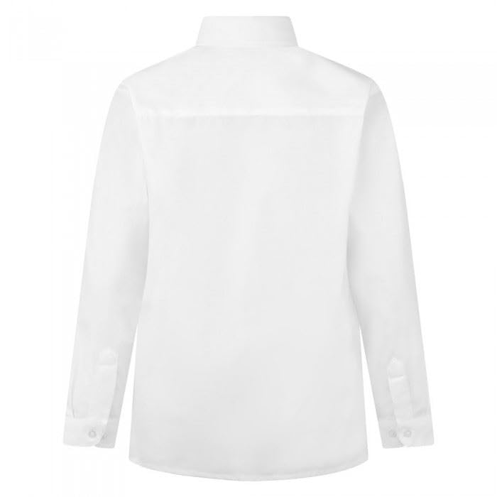 Boys School Shirts Long Sleeve & Short Sleeves in White & Blue Colours Boys Dress Shirts (as8, Age, 15_Years, 16_Years, Regular, White Long Sleeve)
