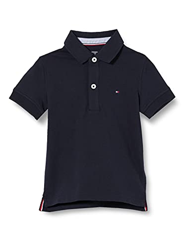 Tommy Hilfiger Boys Short-Sleeve Polo Shirt Organic Cotton, Blue (Sky Captain), 14 Years