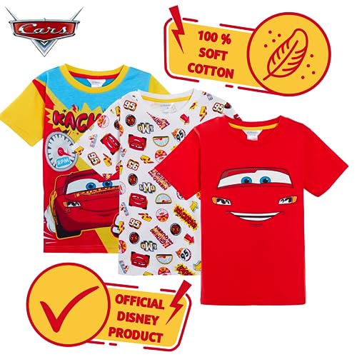 Disney Boys 3 Pack Cars T-Shirts 3-4 Years