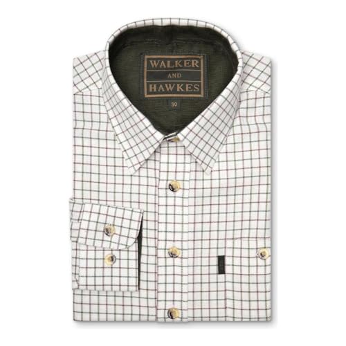 WALKER AND HAWKES - Kids' 100% Cotton Mickleton Country Shirt - Green - 34 (13/14 Years)