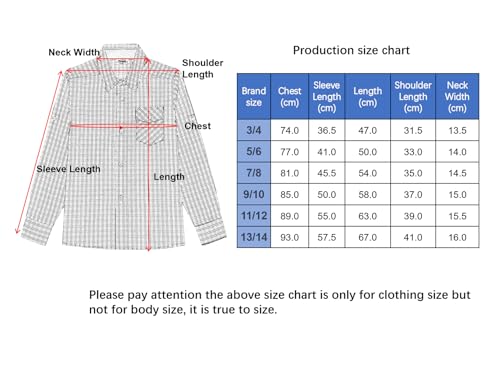 Bienzoe Boy's Cotton Plaid Roll Up Sleeve Button Down Sports Shirts Red/Blue 7/8