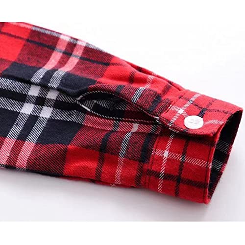 PythJooh Toddler Boy's Girl's Plaid Shirt, Classic Flannel Button Down Long Sleeve Casual Plaid Shirt 1-10 Years