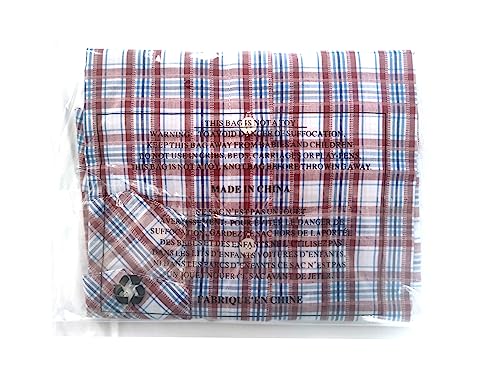 Bienzoe Boy's Cotton Plaid Roll Up Sleeve Button Down Sports Shirts Red/Blue 7/8