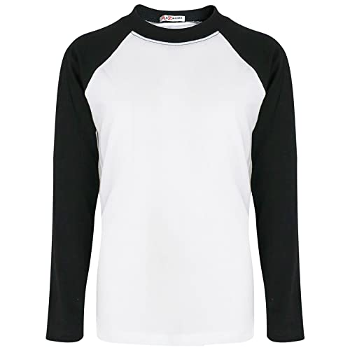 A2Z 4 Kids Raglan Style T Shirt Colour Contrast - T ShirtPL425 Black 7-8