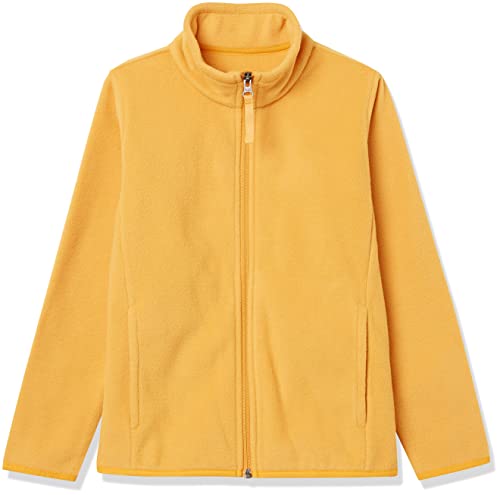Amazon Essentials Boys' Polar Fleece Full-Zip Mock Jacket, Mustard Yellow, 6-7 Years