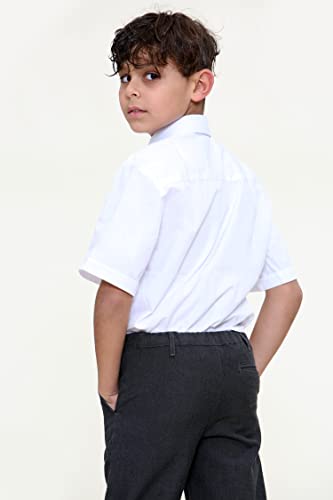 KHIM Boys School Uniform Shirts Full & Half Sleeves White & Sky Blue Age 5 to 16
