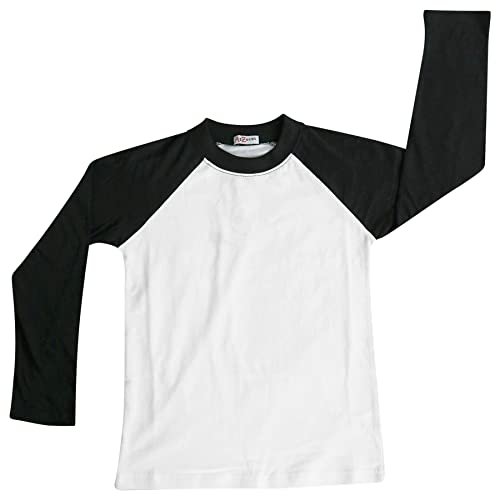 A2Z 4 Kids Raglan Style T Shirt Colour Contrast - T ShirtPL425 Black 7-8