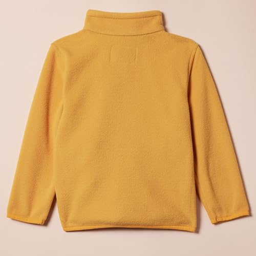 Amazon Essentials Boys' Polar Fleece Full-Zip Mock Jacket, Mustard Yellow, 6-7 Years