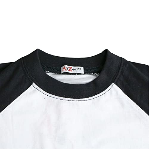 A2Z 4 Kids Raglan Style T Shirt Colour Contrast - T ShirtPL425 Black 7-8