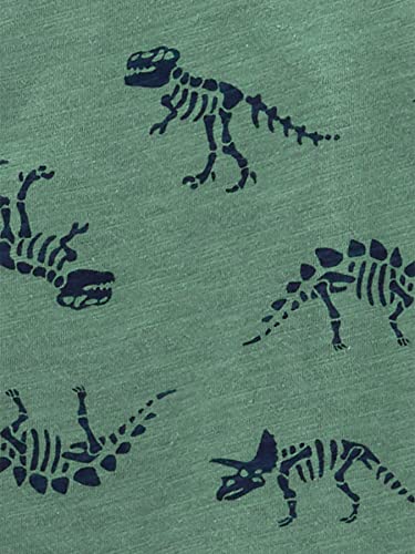 Simple Joys by Carter's Boys' Long-Sleeve Shirts, Pack of 3, Dark Grey Stripes/Grey Dots/Spruce Green Dinosaur, 18 Months