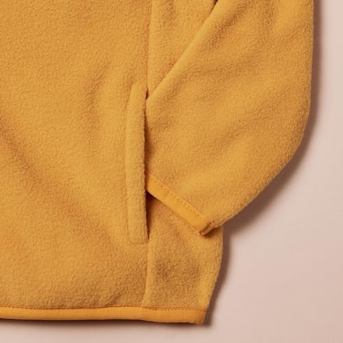 Amazon Essentials Boys' Polar Fleece Full-Zip Mock Jacket, Mustard Yellow, 6-7 Years