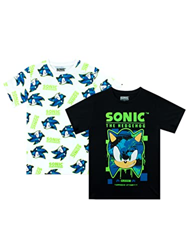Sonic The Hedgehog T Shirts | Boys' T-Shirts 2 Pack | Gaming T Shirt for Kids Multicoloured 4-5 Years