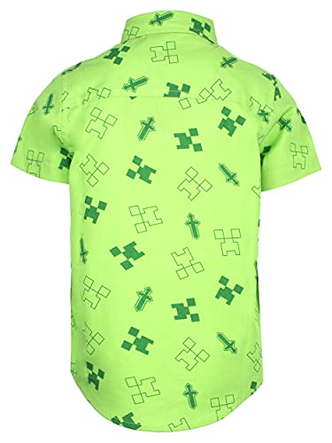 Minecraft - Short Sleeve Shirt - Clothes for Kids - Kids Clothes Boys - Cotton Shirt for Kids - Aged 9/10 Green