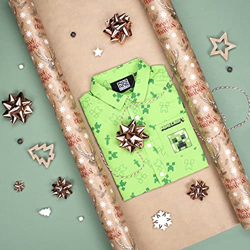 Minecraft - Short Sleeve Shirt - Clothes for Kids - Kids Clothes Boys - Cotton Shirt for Kids - Aged 9/10 Green