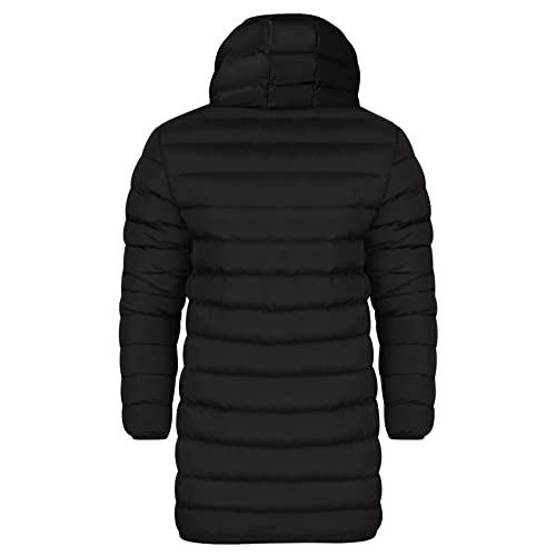 Spindle Boys Long Padded Winter Parka Coat Youths Showerproof School Jacket Zip Pockets Black 13/14