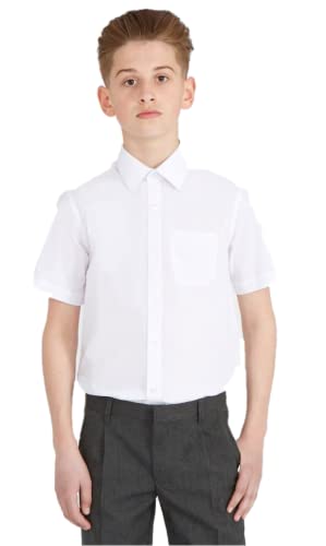 Listers Schoolwear Boys School Shirt Ages 2-16 Long/Short Sleeve Non Iron Easy Care Regular/Slim Fit - Twin Pack