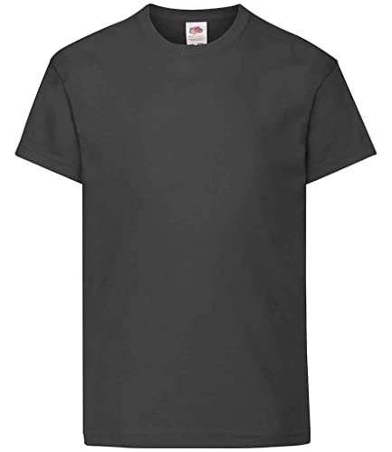 Fruit of the Loom Kids / Childrens Plain Shirt, Black, 12-13 Years