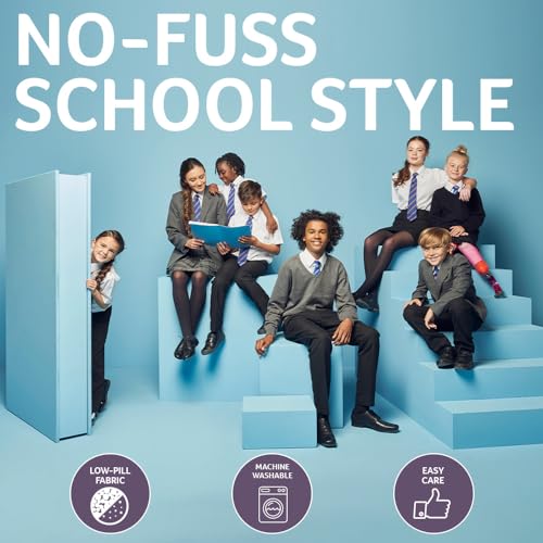 Trutex 2 Pack Long Sleeve White School Shirts Boys (7-16+ Years) Slim Fit White Shirts for Boys, Easy Iron Boys White Shirts, Button Down White Shirt Boys - Genuine School Uniform