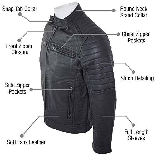 A2Z 4 Kids Motorcycle Biker Jacket PU Leather Jacket Zipper Stylish Boys Age 5-13 Years Dark Brown