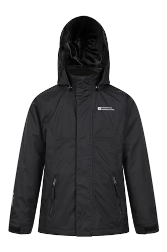 Mountain Warehouse Bracken Extreme Kids 3 in 1 Jackets - Waterproof Boys & Girls Rain Jacket, Breathable, Taped Seams, Mesh Lined Kids Coat - For Travelling Black 7-8 Years