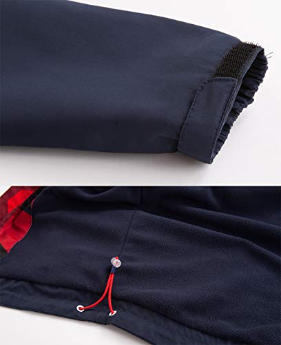 LAUSONS Kids Boys Fleece Lined Raincoat Lightweight Windbreaker Camo Outdoor Waterproof Jacket with Removable Hood Red 10-11 Years / 150cm