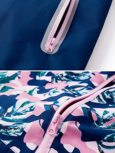 SERENYOU Girls Waterproof Jacket Kids Fleece Lined Raincoat Girl Windbreaker Girls' Rain Coat with Removable Hood Style 1 UK:9-10 Years (manufacturers's size: 140)