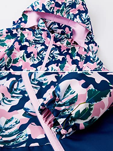 SERENYOU Girls Waterproof Jacket Kids Fleece Lined Raincoat Girl Windbreaker Girls' Rain Coat with Removable Hood Style 1 UK:9-10 Years (manufacturers's size: 140)