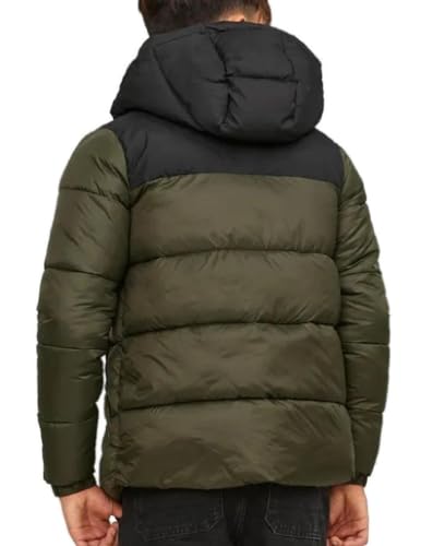 Jack & Jones Junior Boy's Jjetoby Puffer Hood Sn Jnr Buffer Jacket, Rosin/Detail: Black Blocking, 12 Years