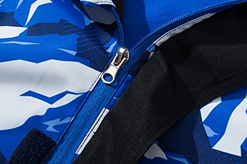 LAUSONS Boys Waterproof Jacket Toddler Girls Camo Windbreaker with Hood Black 9-10 Years/Label 140