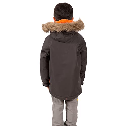 Trespass Boys Padded Waterproof Jacket Detachable Hood Parka Style Raincoat Windproof Hooded School Coat Upbeat