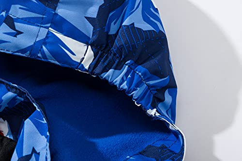 LAUSONS Boys Waterproof Jacket Toddler Girls Camo Windbreaker with Hood Black 9-10 Years/Label 140