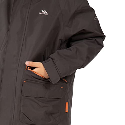 Trespass Boys Padded Waterproof Jacket Detachable Hood Parka Style Raincoat Windproof Hooded School Coat Upbeat