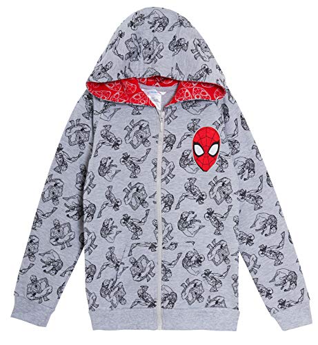 Boys Spiderman Hooded Jacket 7-8 Years Grey