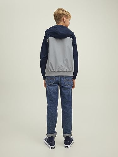 Jack & Jones Boy's Jjerush Blocking Hood Bomber Sn Jr Jacket, Navy Blazer/Detail:Blocking, 10 Years