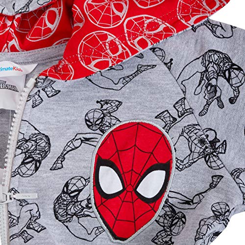 Boys Spiderman Hooded Jacket 7-8 Years Grey