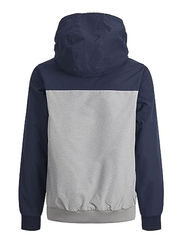 Jack & Jones Boy's Jjerush Blocking Hood Bomber Sn Jr Jacket, Navy Blazer/Detail:Blocking, 10 Years
