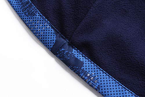 YoungSoul Boys Lightweight Hooded Waterproof Jackets Printed Fleece Lined Raincoat Camo Blue UK:9-10 Years (manufacturers's Size: 140)