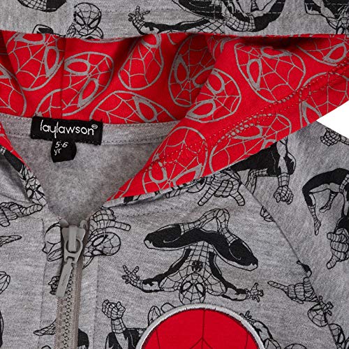 Boys Spiderman Hooded Jacket 7-8 Years Grey