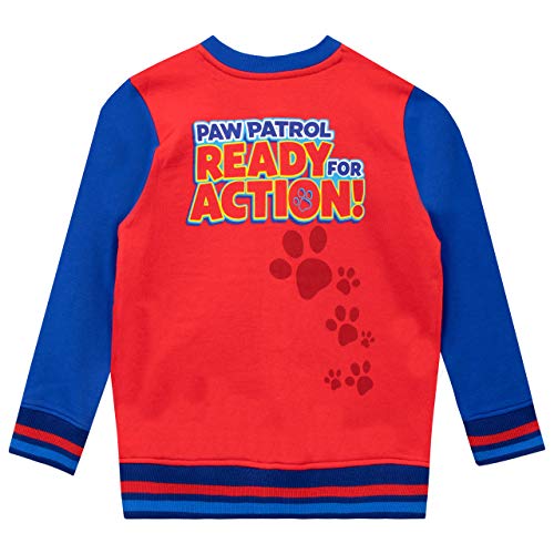 Paw Patrol Jacket | Boys' Jackets | Chase Marshall Rubble Sweatshirt | Kids Zip Up Jumper Red Age 5 to 6 Years