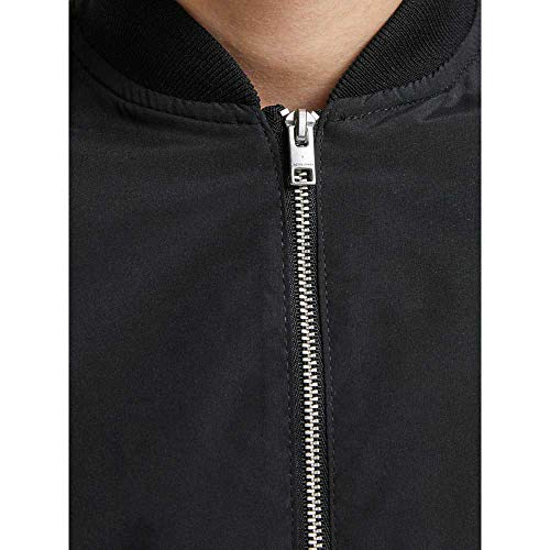 JACK & JONES Boys Bomber Jacket Full Zip Outdoor Warm Long Sleeve Casual, Black Colour, UK Size 12 Years