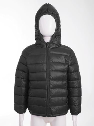 CHICTRY Kids Boys Girls Winter Coats Lightweight Packable Down Puffer Jacket Water Resistant Bubble Puffer Windbreaker Outwear Black 13-14 Years