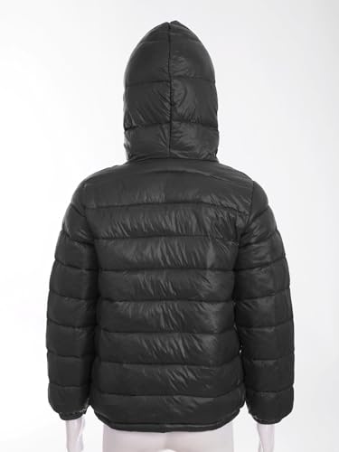 CHICTRY Kids Boys Girls Winter Coats Lightweight Packable Down Puffer Jacket Water Resistant Bubble Puffer Windbreaker Outwear Black 13-14 Years