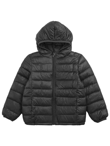 CHICTRY Kids Boys Girls Winter Coats Lightweight Packable Down Puffer Jacket Water Resistant Bubble Puffer Windbreaker Outwear Black 13-14 Years